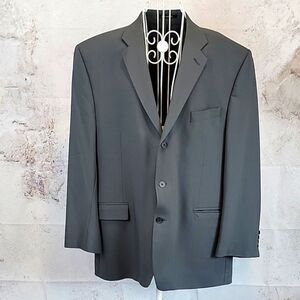 Alfani Men's Charcoal wool suit jacket single breasted Size 46R